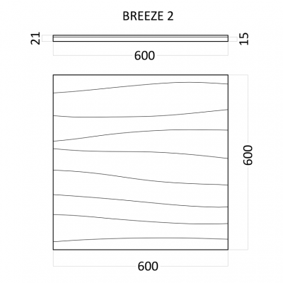 Гипсовая 3D панель BREEZE 2 600x600x21 мм