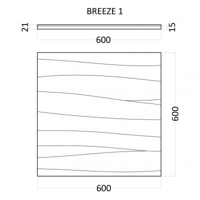 Гипсовая 3D панель BREEZE 1 600x600x21 мм
