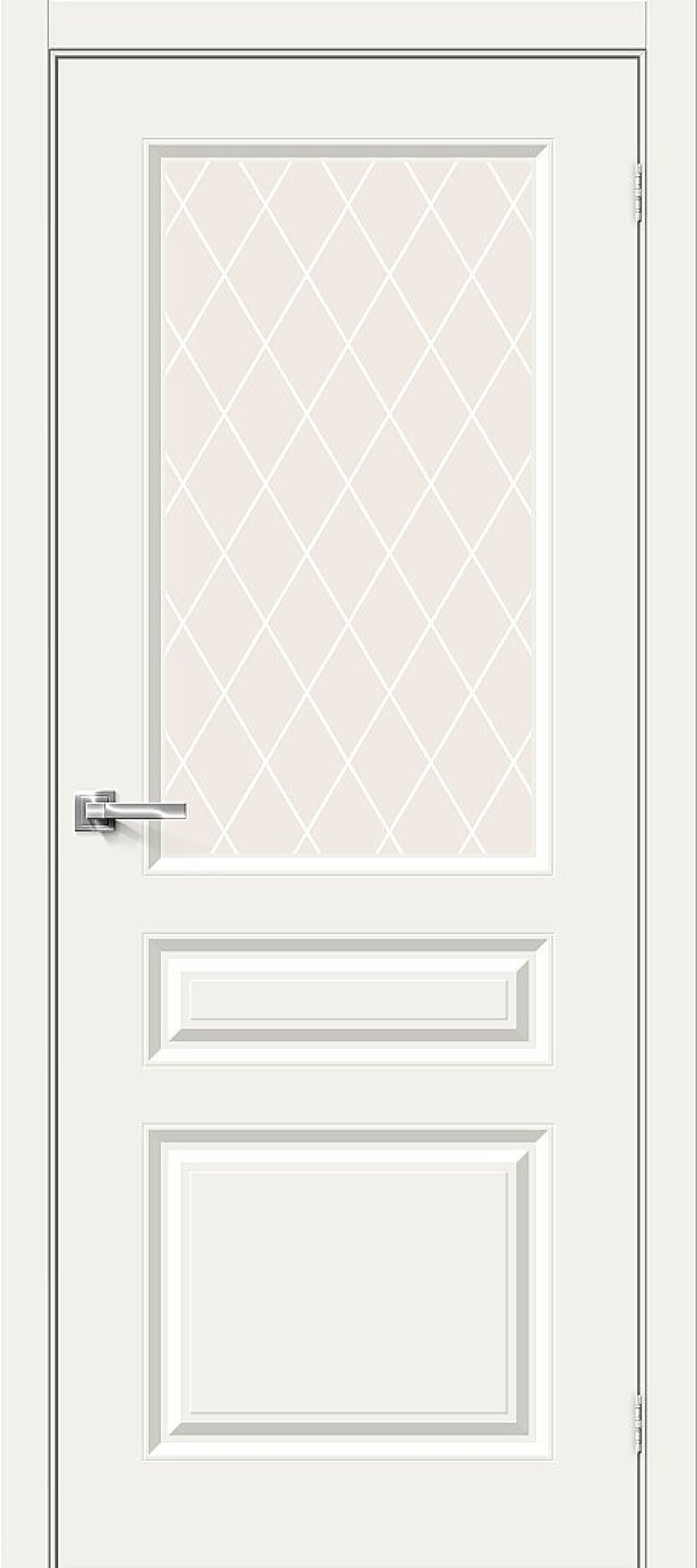 Межкомнатная дверь (Эмаль) Скинни-15.1 Whitey / White Сrystal