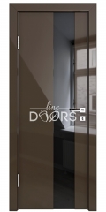 Дверь межкомнатная DO-504 Шоколад глянец/стекло Черное