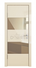 Дверь межкомнатная DO-508 Ваниль глянец/зеркало Бронза