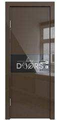 ШИ дверь DO-601 Шоколад глянец/стекло Черное