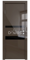Дверь межкомнатная DO-512 Шоколад глянец/стекло Черное