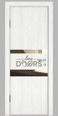 Дверь межкомнатная DO-512 Белый глубокий/зеркало Бронза