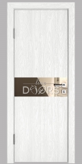 ШИ дверь DO-609 Белый глубокий/зеркало Бронза