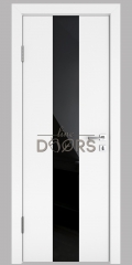 ШИ дверь DO-610 Белый бархат/стекло Черное