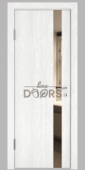 Дверь межкомнатная DO-507 Белый глубокий/зеркало Бронза