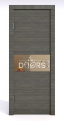 Дверь межкомнатная DO-501 Ольха темная/зеркало Бронза