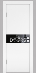 Дверь межкомнатная DO-509 Белый бархат/стекло Черное