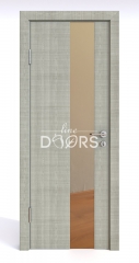 Дверь межкомнатная DO-504 Серый дуб/зеркало Бронза