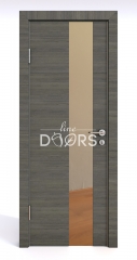 Дверь межкомнатная DO-504 Ольха темная/зеркало Бронза