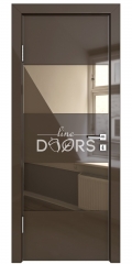 Дверь межкомнатная DO-508 Шоколад глянец/зеркало Бронза