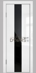 Дверь межкомнатная DO-510 Белый глянец/стекло Черное