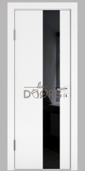 ШИ дверь DO-604 Белый бархат/стекло Черное
