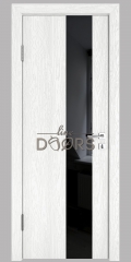 ШИ дверь DO-604 Белый глубокий/стекло Черное