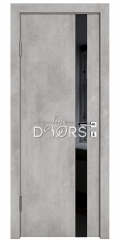 Дверь межкомнатная DO-507 Бетон светлый/стекло Черное