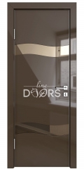 Дверь межкомнатная DO-503 Шоколад глянец/зеркало Бронза