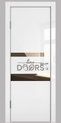 Дверь межкомнатная DO-512 Белый глянец/зеркало Бронза