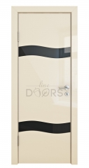 Дверь межкомнатная DO-503 Ваниль глянец/стекло Черное