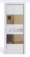 ШИ межкомнатная дверь DO-608 Белый глянец/зеркало Бронза