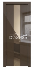 ШИ дверь DO-610 Шоколад глянец/зеркало Бронза