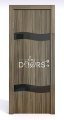 Дверь межкомнатная DO-503 Сосна глянец/стекло Черное