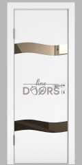 ШИ дверь DO-603 Белый бархат/зеркало Бронза