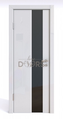 Дверь межкомнатная DO-504 Белый глянец/стекло Черное