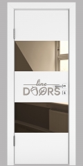 Дверь межкомнатная DO-508 Белый бархат/зеркало Бронза
