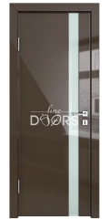 Дверь межкомнатная DO-507 Шоколад глянец/стекло Белое