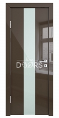 ШИ дверь DO-610 Шоколад глянец/стекло Белое