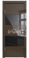 ШИ дверь DO-608 Шоколад глянец/стекло Черное