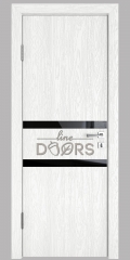 ШИ межкомнатная дверь DO-613 Белый глубокий/стекло Черное