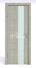 Дверь межкомнатная DO-504 Серый дуб/стекло Белое