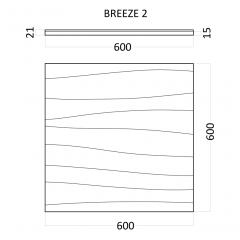 Гипсовая 3D панель BREEZE 2 600x600x21 мм