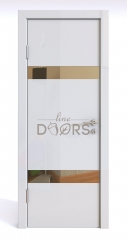 ШИ межкомнатная дверь DO-602 Белый глянец/зеркало Бронза
