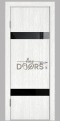 Дверь межкомнатная DO-502 Белый глубокий/стекло Черное