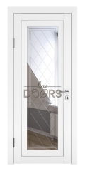 межкомнатная дверь межкомнатная DO-PG6 Белый бархат/Зеркало ромб фацет