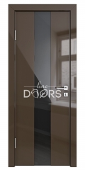 Дверь межкомнатная DO-510 Шоколад глянец/стекло Черное