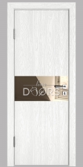 ШИ дверь DO-601 Белый глубокий/зеркало Бронза