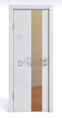 ШИ дверь DO-604 Белый глянец/зеркало Бронза