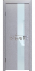 Дверь межкомнатная DO-504 Металлик/стекло Белое