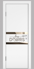 ШИ дверь DO-613 Белый бархат/зеркало Бронза