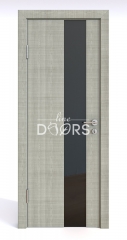 Дверь межкомнатная DO-504 Серый дуб/стекло Черное