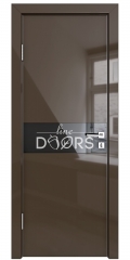 Дверь межкомнатная DO-509 Шоколад глянец/стекло Черное