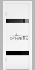 Дверь межкомнатная DO-502 Белый бархат/стекло Черное