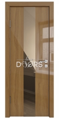 ШИ межкомнатная дверь DO-610 Анегри темный/зеркало Бронза