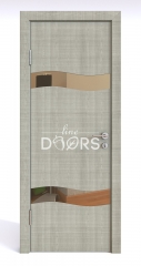 Дверь межкомнатная DO-503 Серый дуб/зеркало Бронза