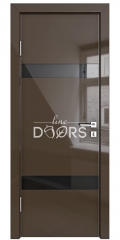 Дверь межкомнатная DO-502 Шоколад глянец/стекло Черное