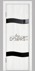ШИ межкомнатная дверь DO-603 Белый глубокий/стекло Черное